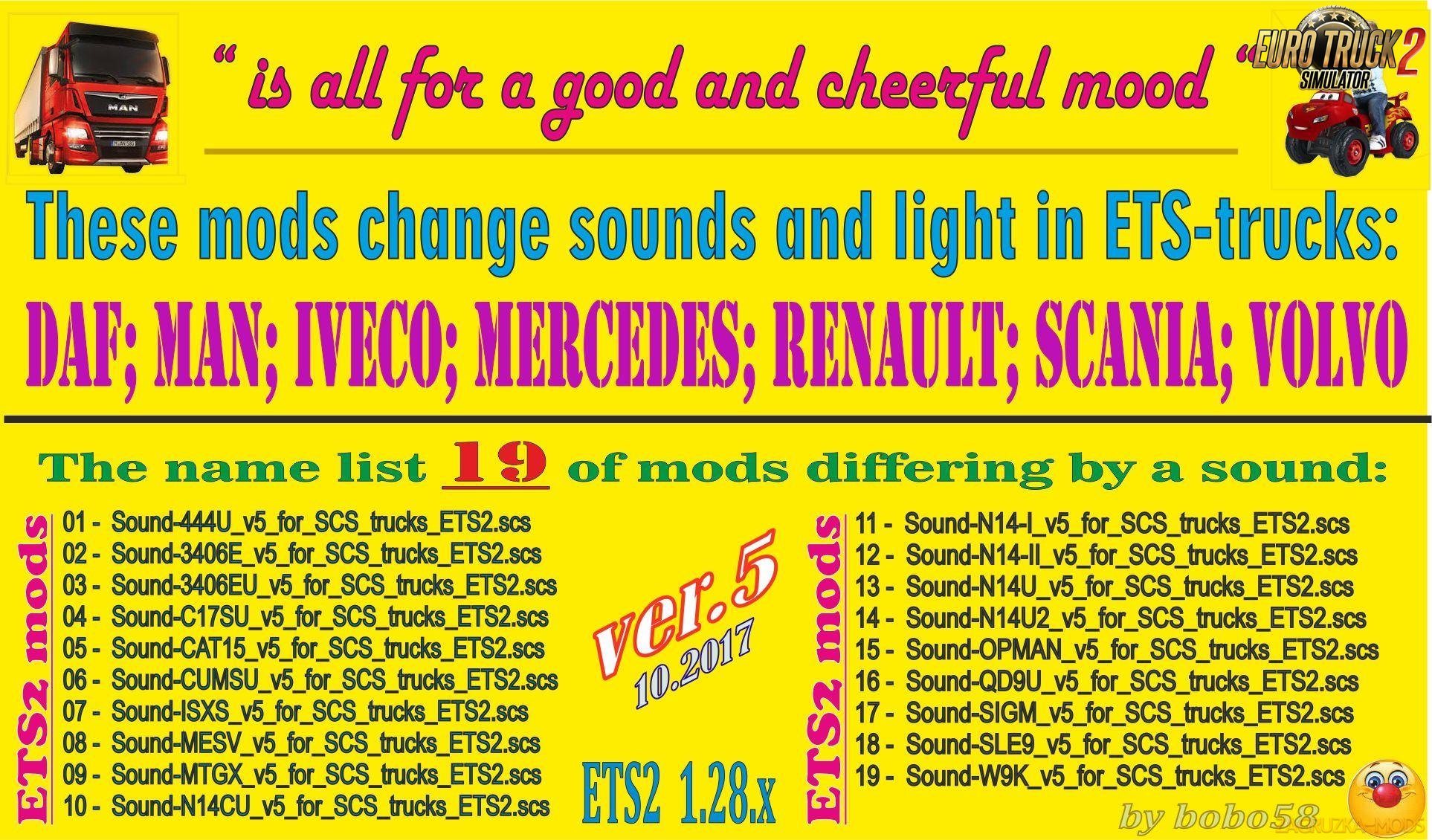 Sound mod for trucks ets2 v5.0 by bobo58