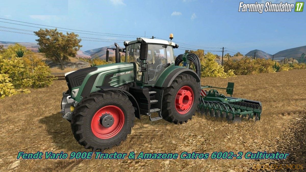 Fendt Vario 900E Tractor & Amazone Catros 6002-2 Pack for Fs17