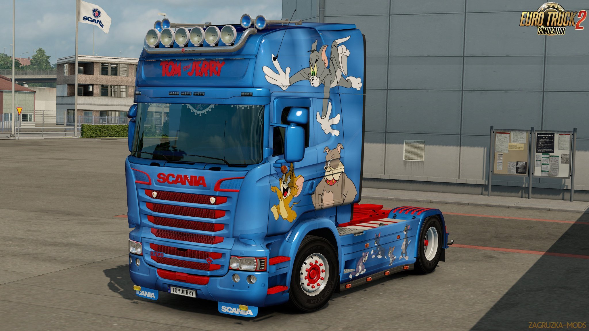 Tom and Jerry Skin for Scania RJL v1.0 by Roman71 (1.28.x) for ETS 2