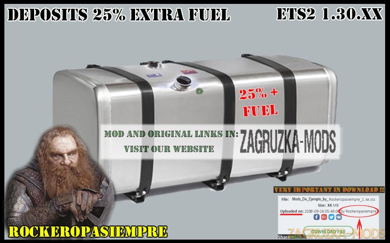 Deposits 25% Extra Fuel by Rockeropasiempre 1.0 Ets2 V 1.30