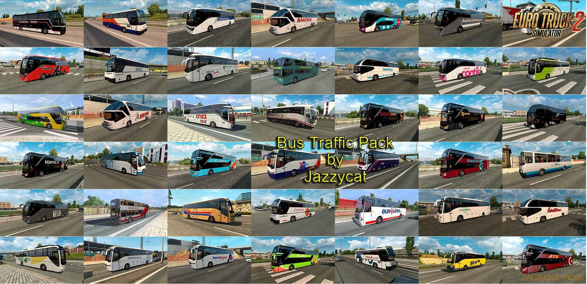 Bus Traffic Pack v3.7 by Jazzycat (1.30.x) for ETS 2