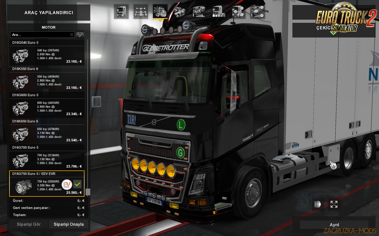 MAN TGA EVR Sound Pack adapted for VOLVO FH750 O'haha