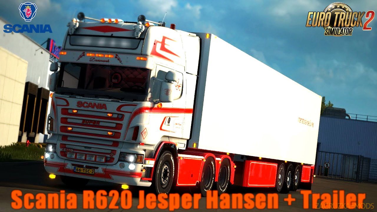 Scania R620 Jesper Hansen + Trailer v1.0 by PlatinumDesignTruck (1.30.x) for ETS 2