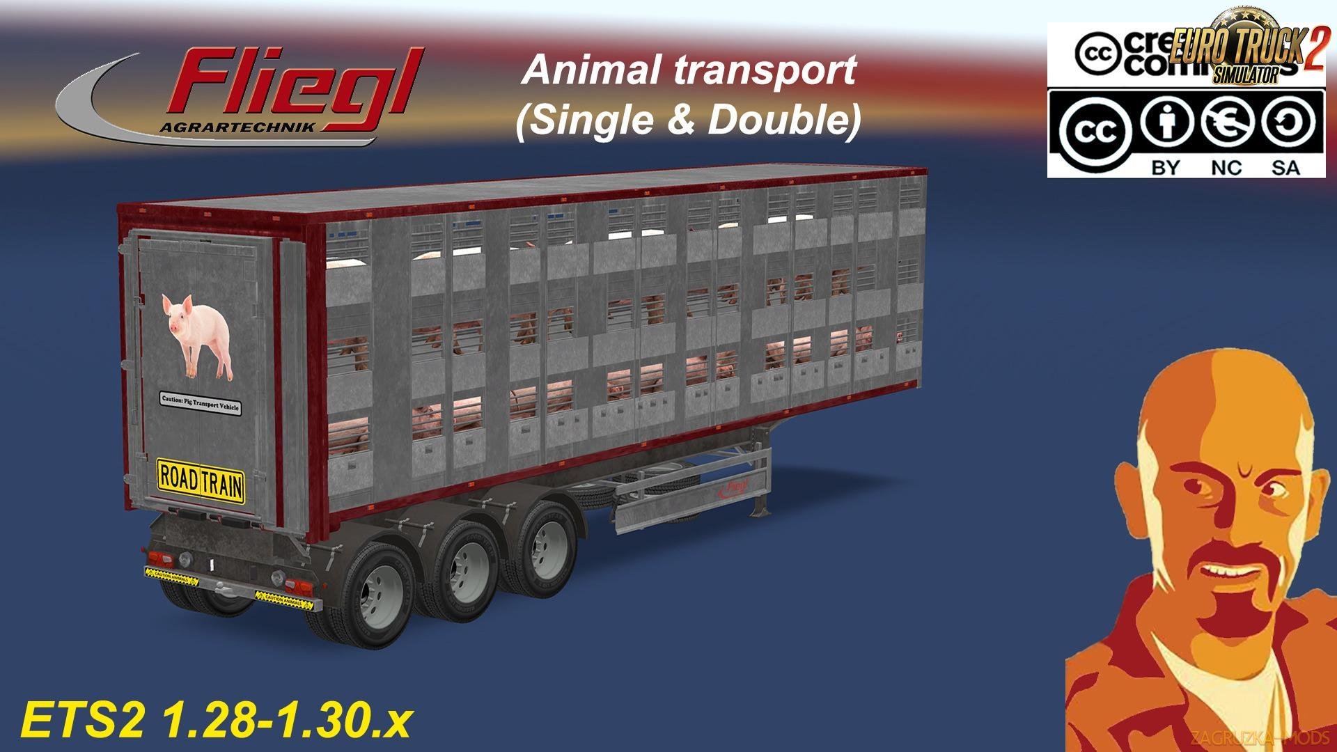 Fliegl Animal Transport Trailer (Single & Double) [1.30.x]