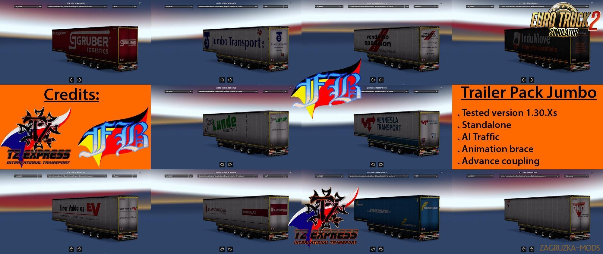 Trailer Pack Jumbo v1.30 for Ets2