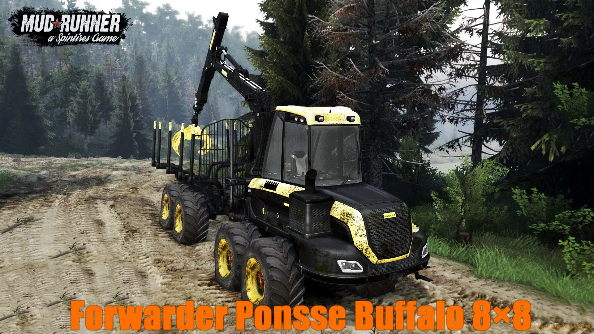 Forwarder Ponsse Buffalo 8×8 v3.0 (v29.01.18) for Spin Tires: MudRunner