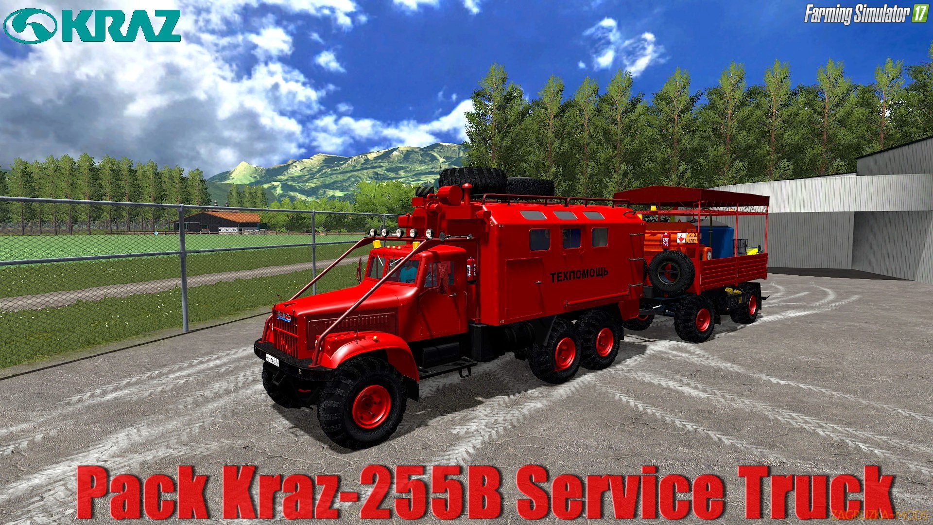 Kraz-255B Service Truck + Trailer v1.0 for FS 17
