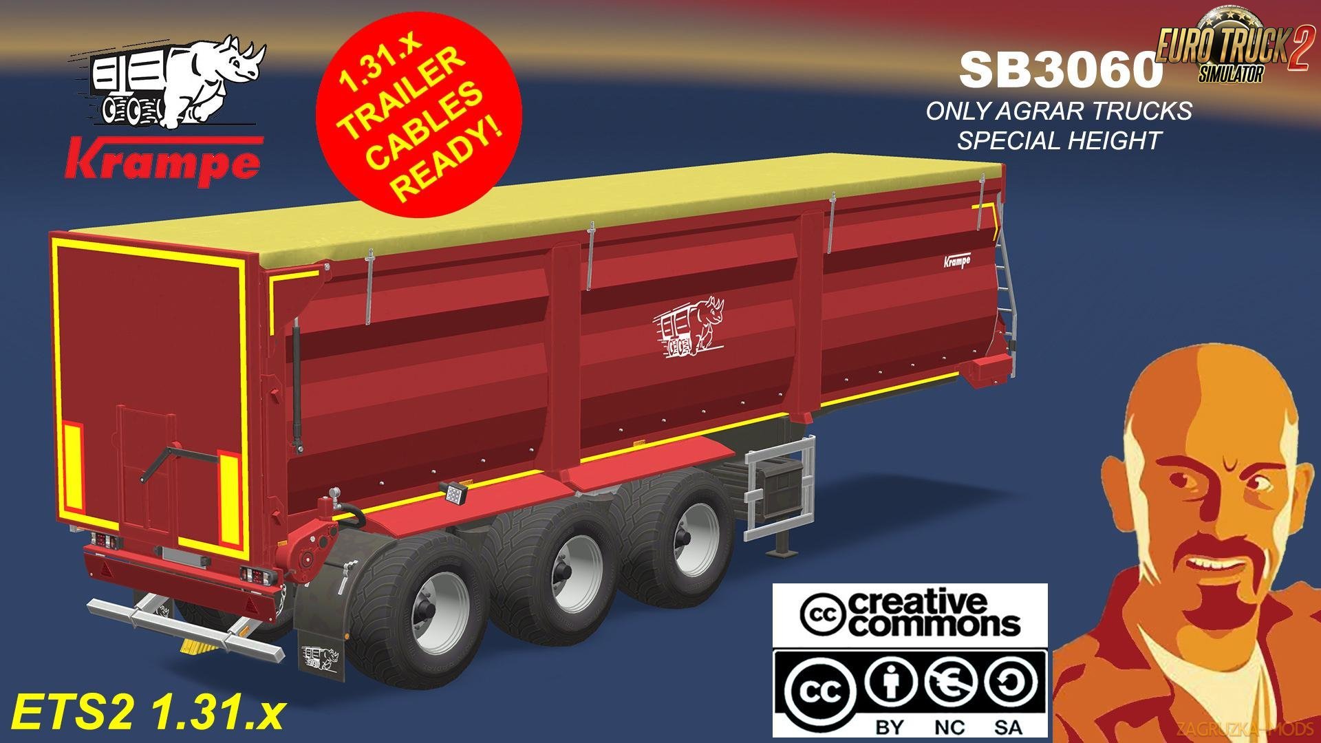 KRAMPE SB3060 Agrar Trailer for Ets2