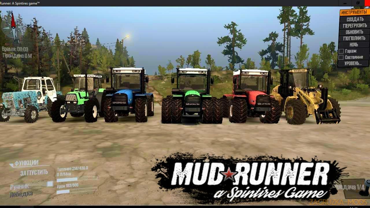 Pack of Tractors v1.0 (v21.05.18) for SpinTires: MudRunner