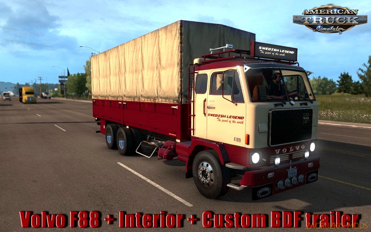 Volvo F88 + Interior + Custom BDF trailer v1.0 by XBS (1.33.x) for ATS
