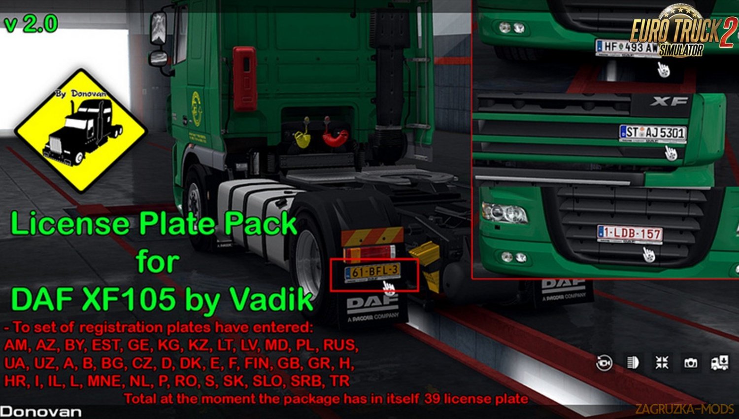 License Plate Pack for DAF XF105 v2.0 by Vad&k