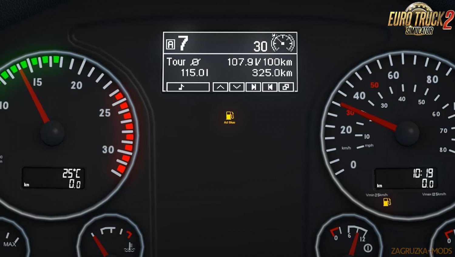 Man TGX Euro6 realistic dashboard computer for Ets2