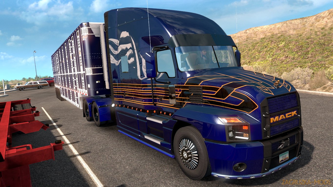 Zac Brown Mack Anthem Truck & Trailer Skins + Parts Tuning v1.0 (1.34.x) for ATS
