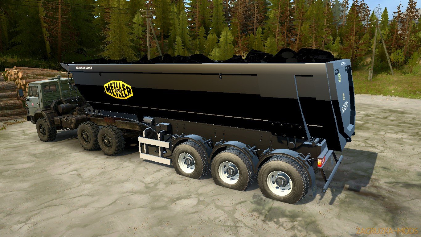 Meiller Semi-Trailer Dump Truck v1.0 for Spin Tires: MudRunner