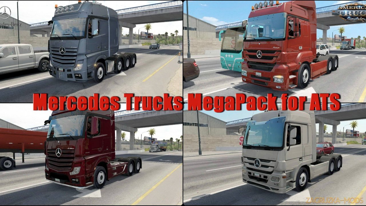 Mercedes Trucks Megapack v1.0 (1.34.x) for ATS Mercedes Trucks Megapack v1.0 (1.34.x) for ATS