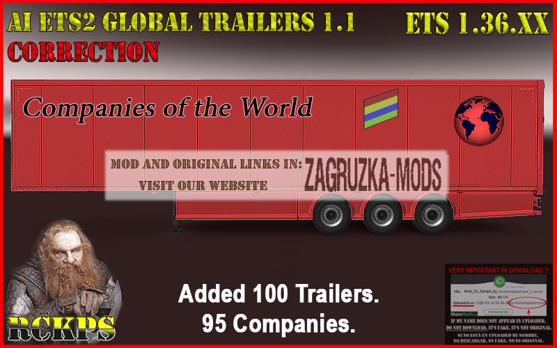 AI ETS2 Global Trailers Rckps 1.1 Corrección para 1.36.XX