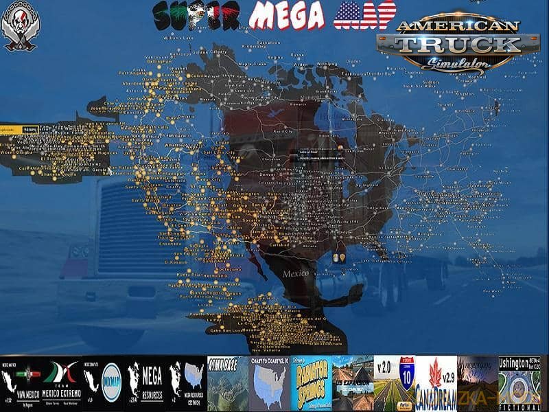 Super Extra Mega Map v1.0 (1.36.x) for ATS Super Extra Mega Map v1.0 (1.36.x) for ATS