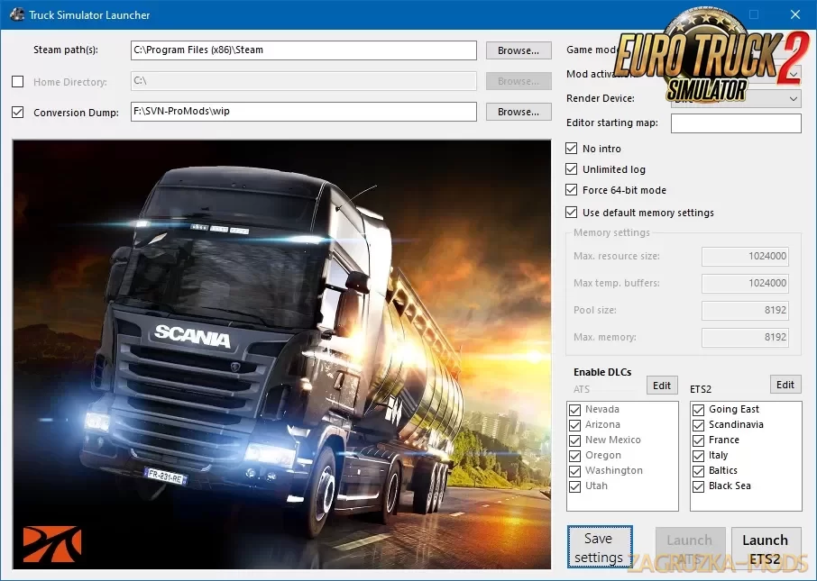 Truck Simulator Launcher v1.0.2.0 (1.36.x) for ETS2