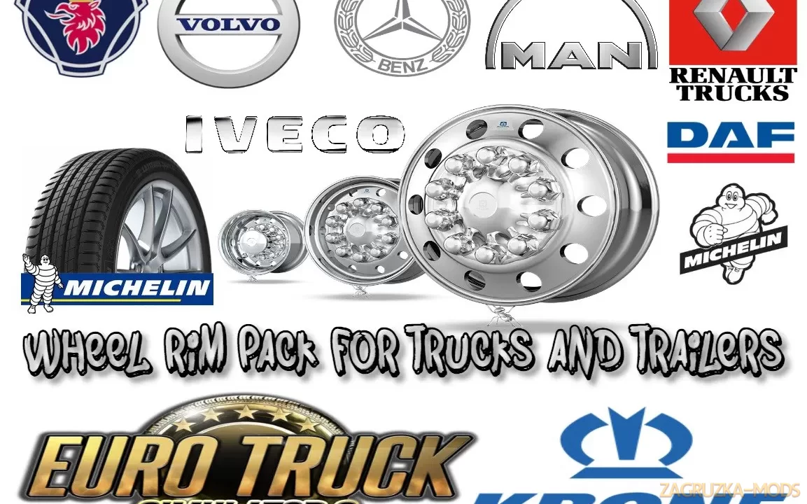 Wheel Rim Pack for trucks and Trailers v1.5 (1.45.x) for ETS2