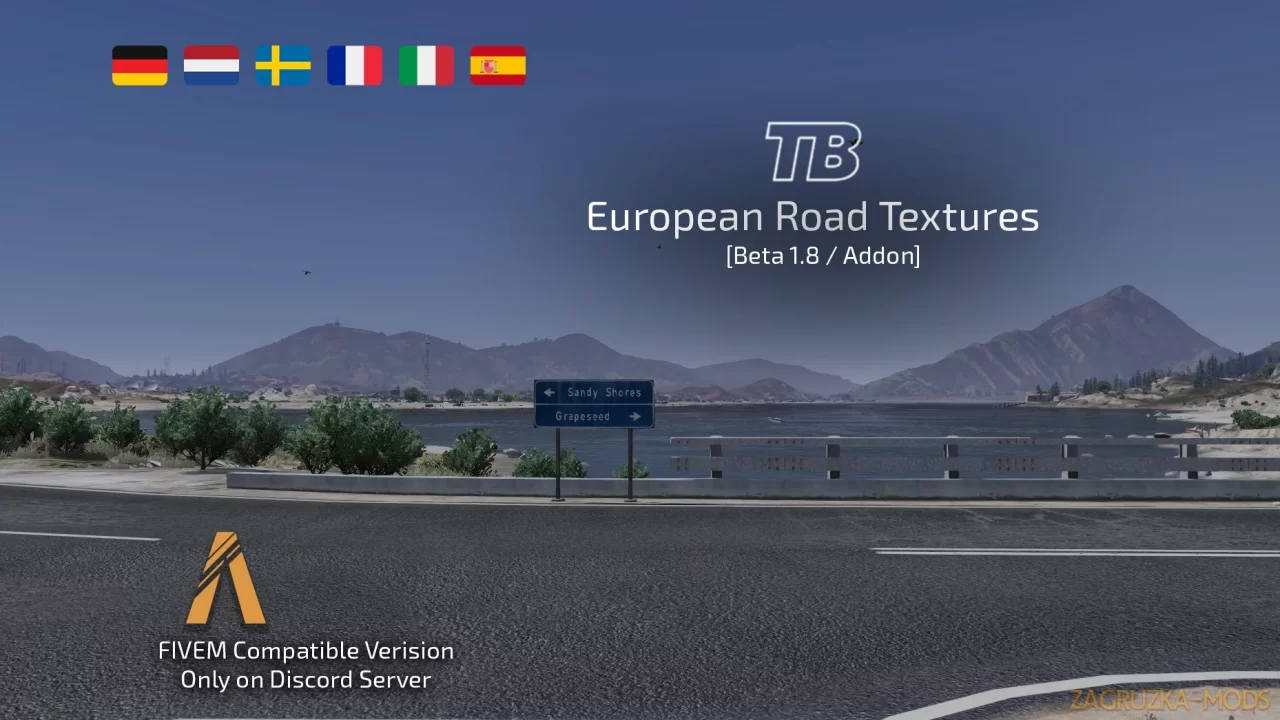 European Road Textures v1.8 for GTA 5