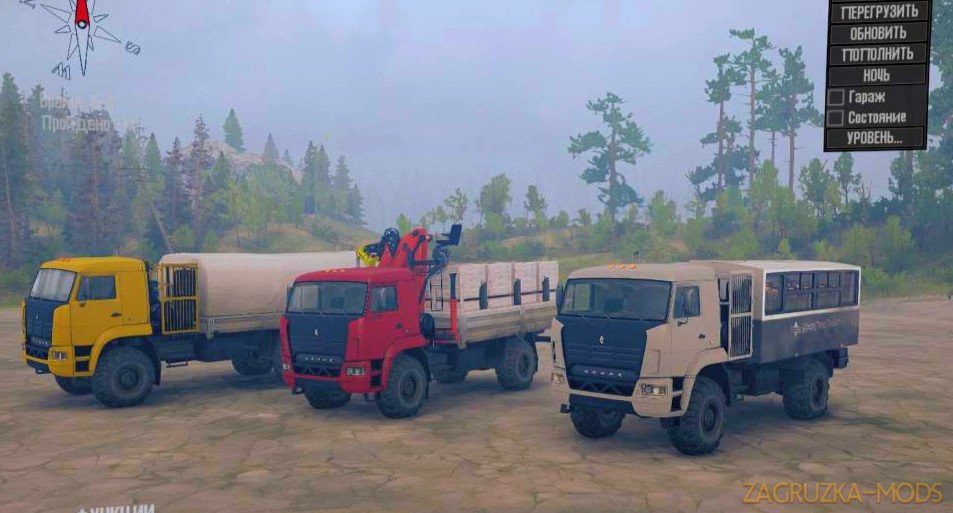 Pack KamAZ Trucks BadCat v1.0 for Spintires MudRunner