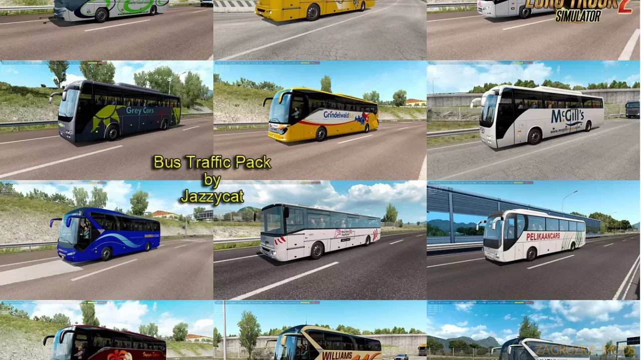 Bus Traffic Pack v14.0 by Jazzycat (1.44.x) for ETS2