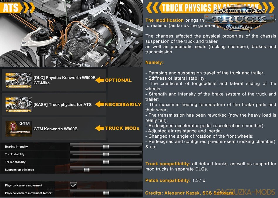 Truck Physics v0.1.0.2 By Alex Kazak (1.37.x) for ATS