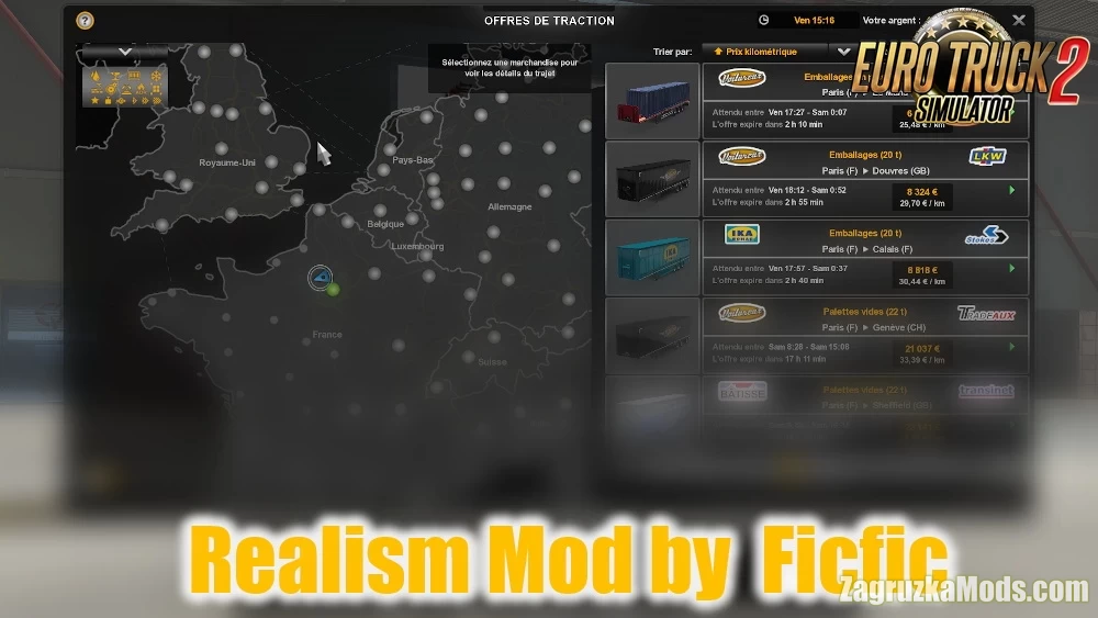 Realism Mod v13 by Ficfic (1.39.x) for ETS2