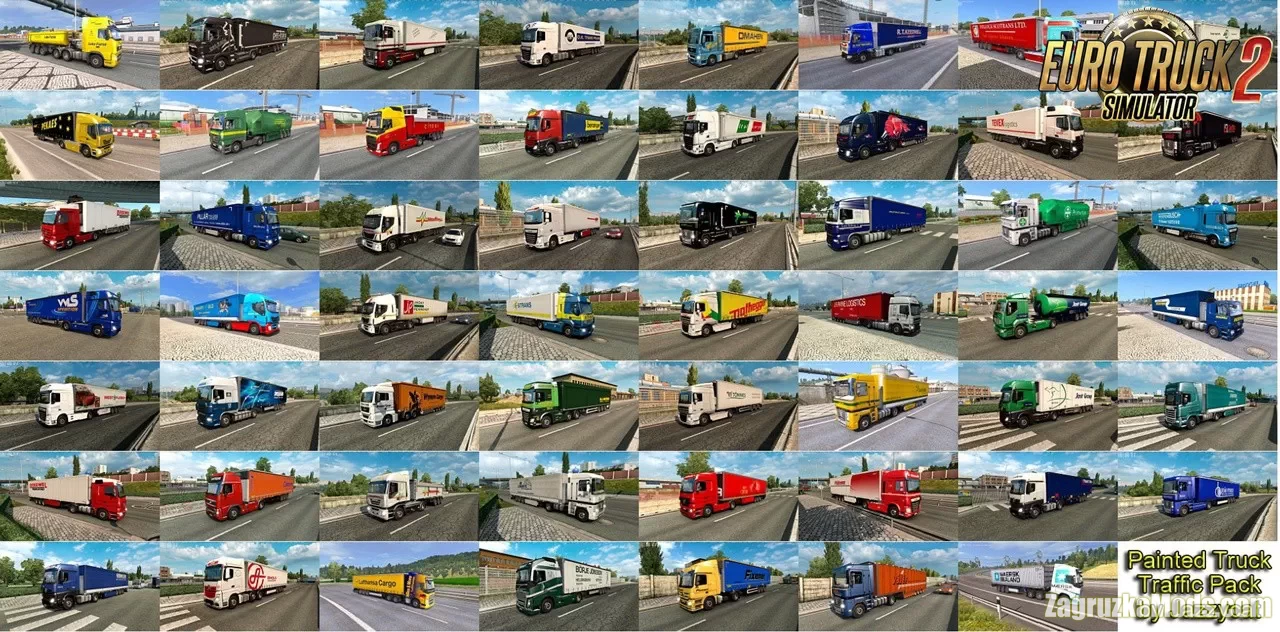 Painted Truck Traffic Pack v15.8 by Jazzycat (1.45.x) for ETS2