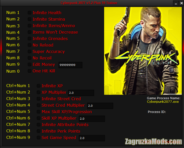 Cyberpunk 2077 Trainer v1.2 by Mastaloe for Cyberpunk 2077
