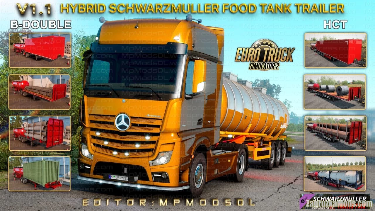 Hybrid Schwarzmuller Food Tank Trailer Mod v1.1 For ETS2