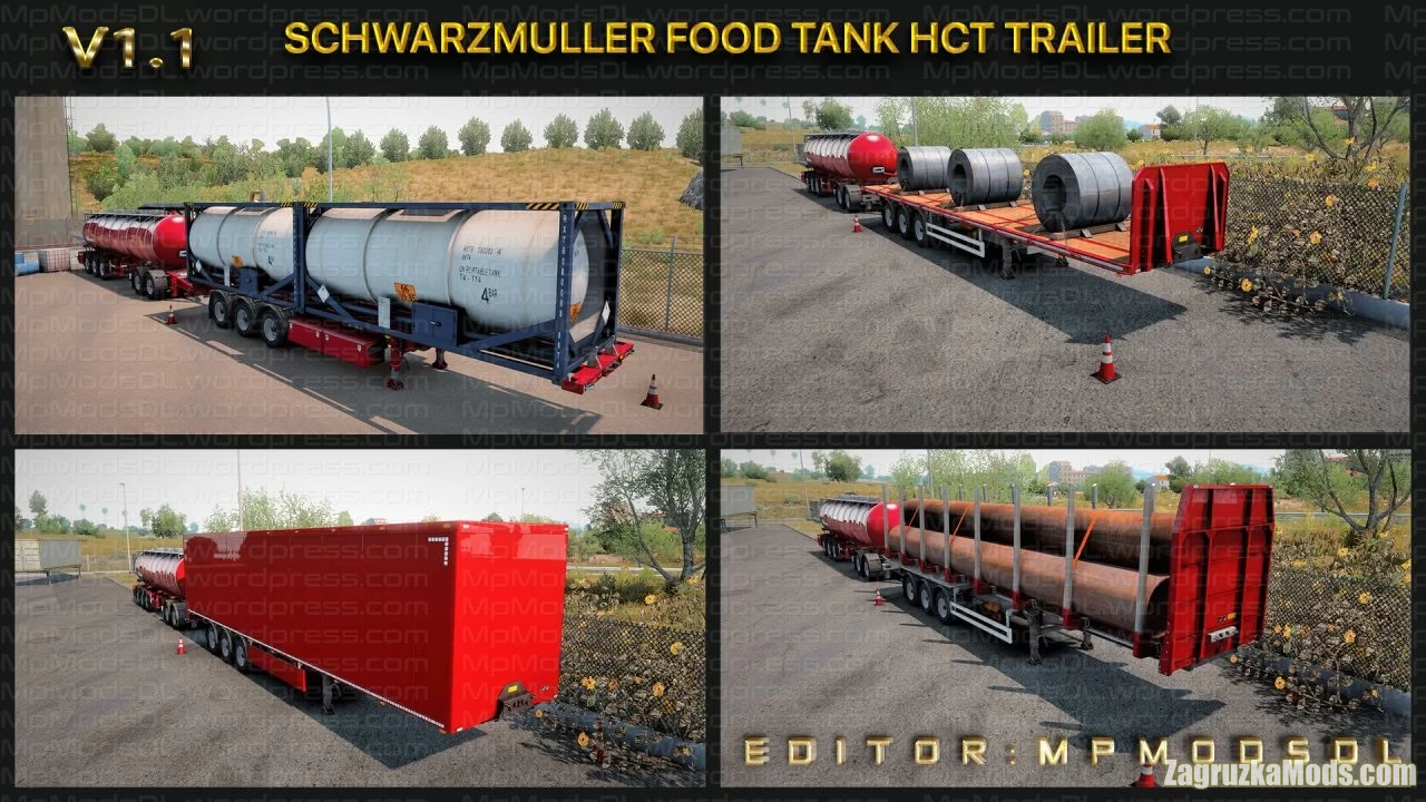 Hybrid Schwarzmuller Food Tank Trailer Mod v1.1 For ETS2