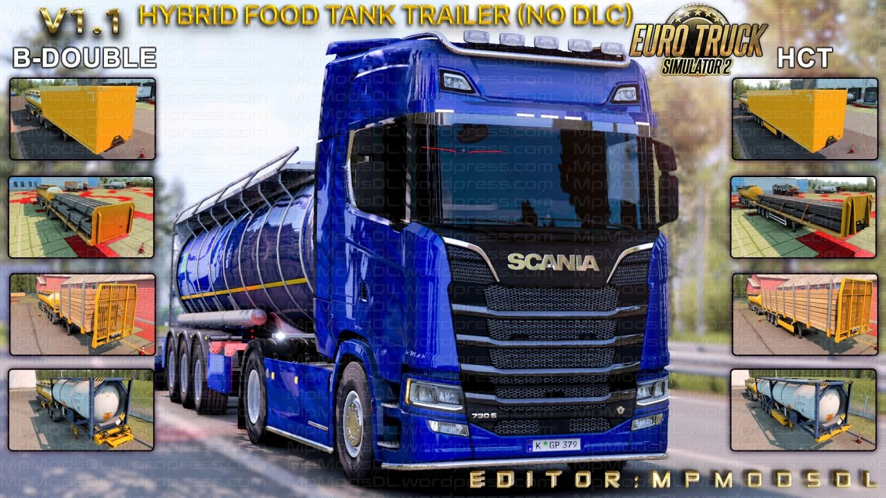 Hybrid Food Tank Trailer Mod v1.1 for ETS2