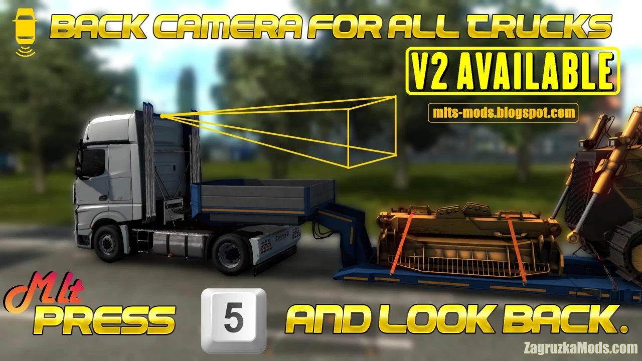 Back Camera For All Truck v2.0 by MLT (1.39.x) for ETS2