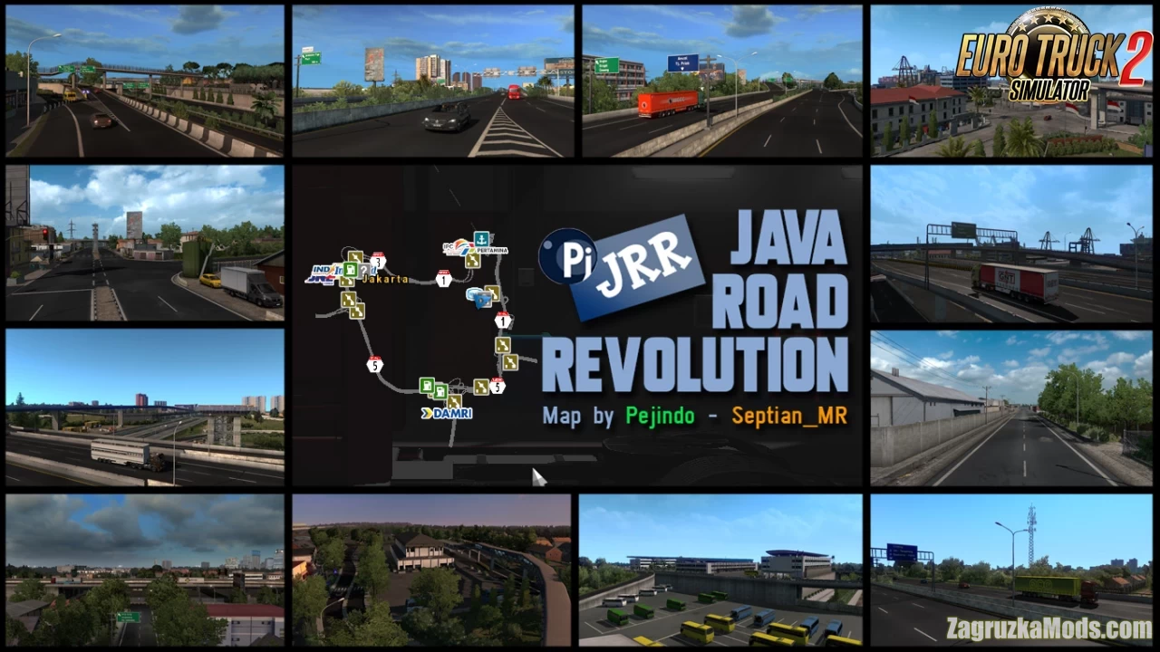 Java Road Revolution Map v0.91ab (1.58.x) for ETS2