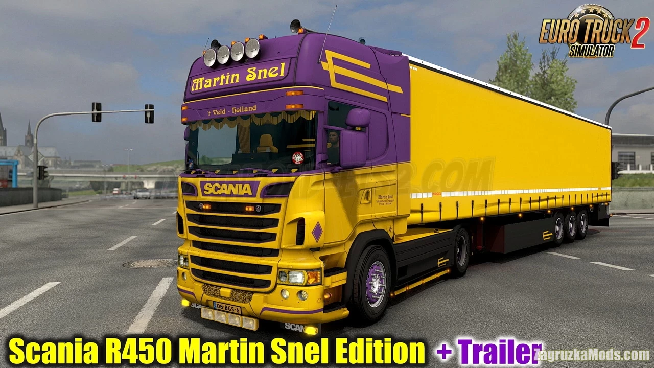 Scania R450 Martin Snel + Trailer v7.0 (1.49.x) for ETS2