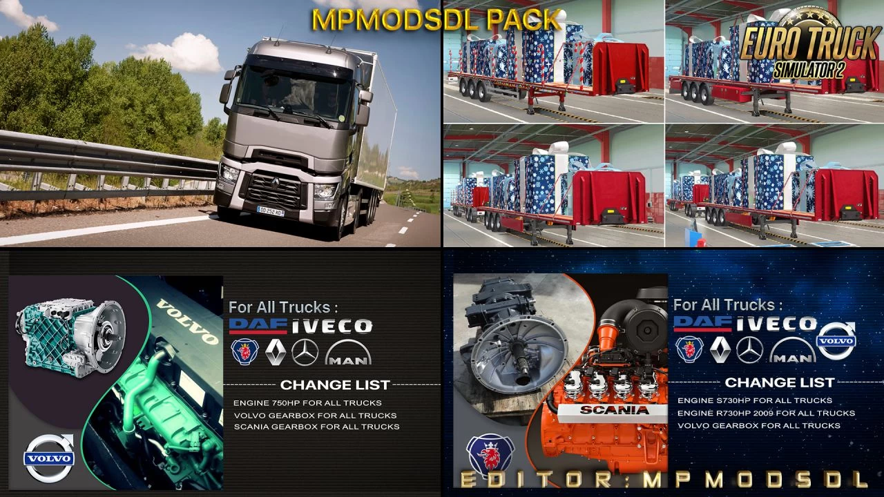 MpModsDL Pack Mods for ETS2 Single-Multiplayer (1.39.x)