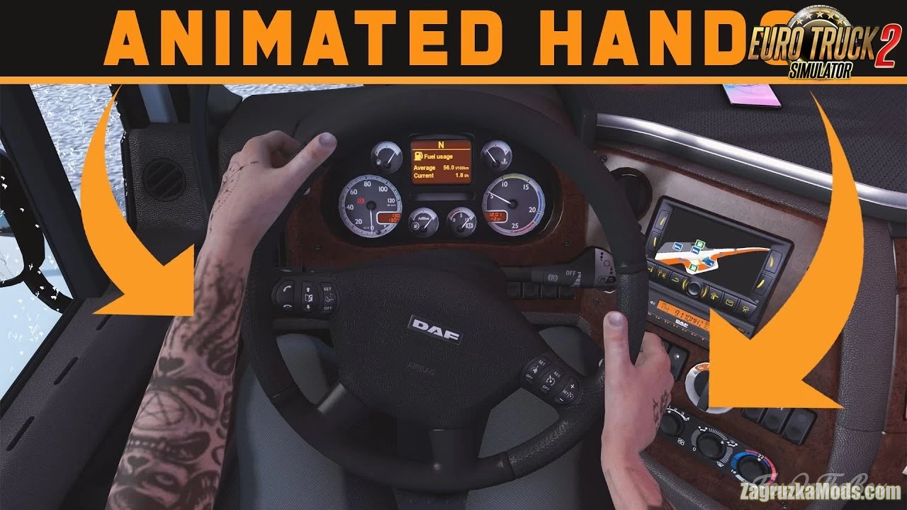 Animated Hands On Steering Wheel v1.15 (1.41.x) for ETS2