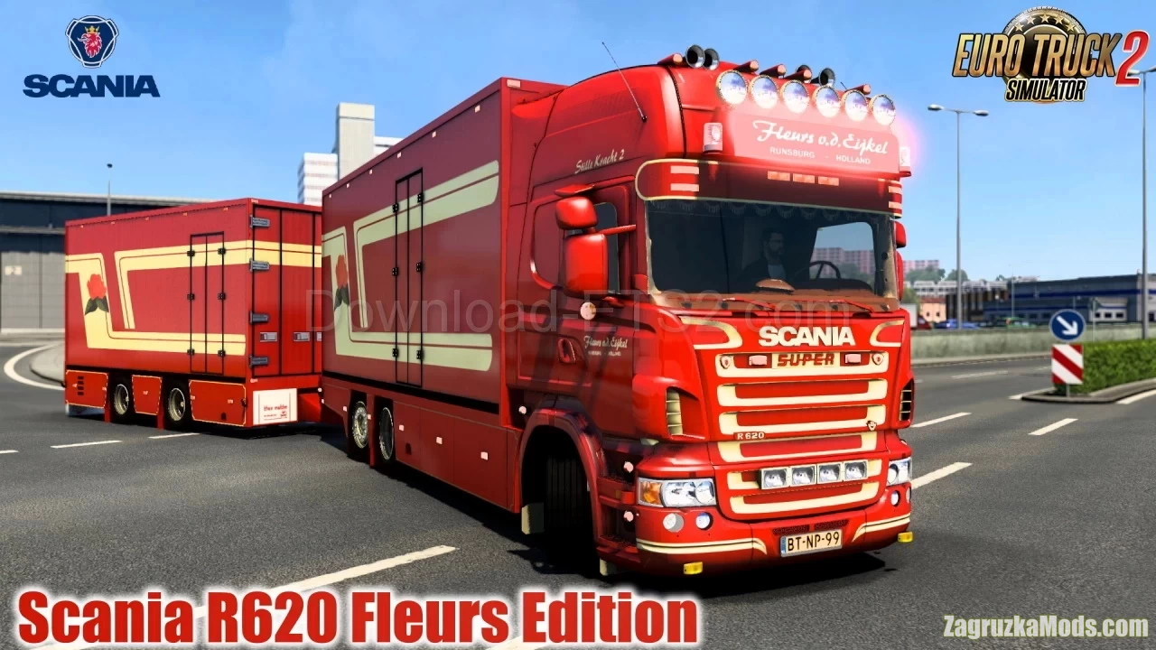 Scania R620 Fleurs Edition + Trailer v1.5 (1.46.x) for ETS2