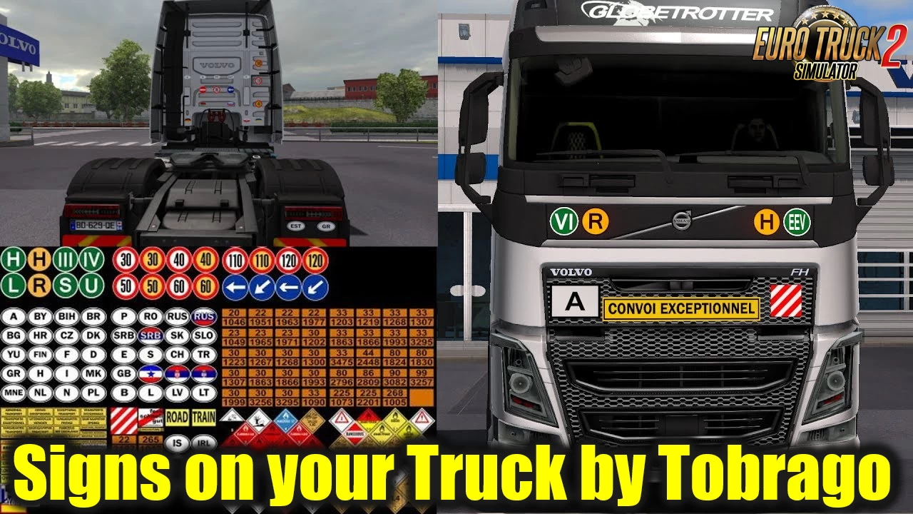 Signs on your Truck v1.1.6.58 by Tobrago (1.43.x) for ETS2