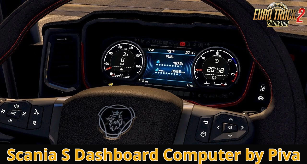 Scania S Dashboard Computer v1.7.1 by Piva (140.x) for ETS2