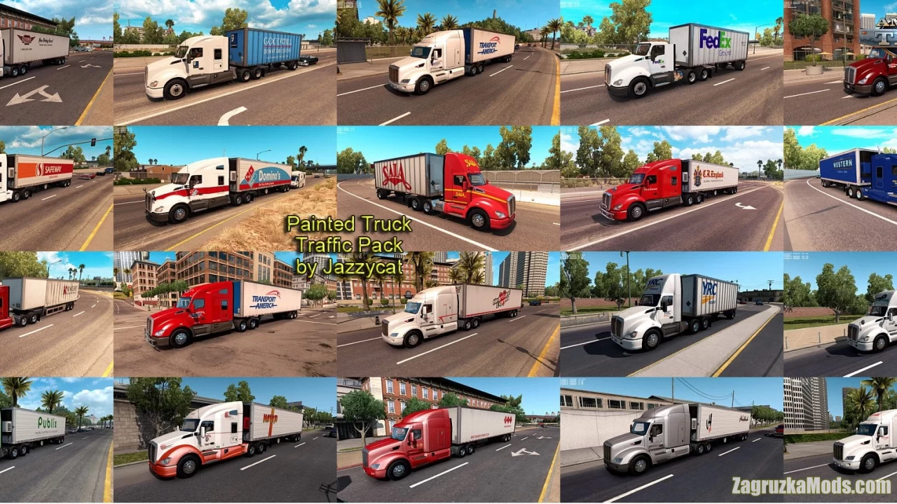 Painted Truck Traffic Pack v4.5.1 by Jazzycat (1.43.x) for ATS