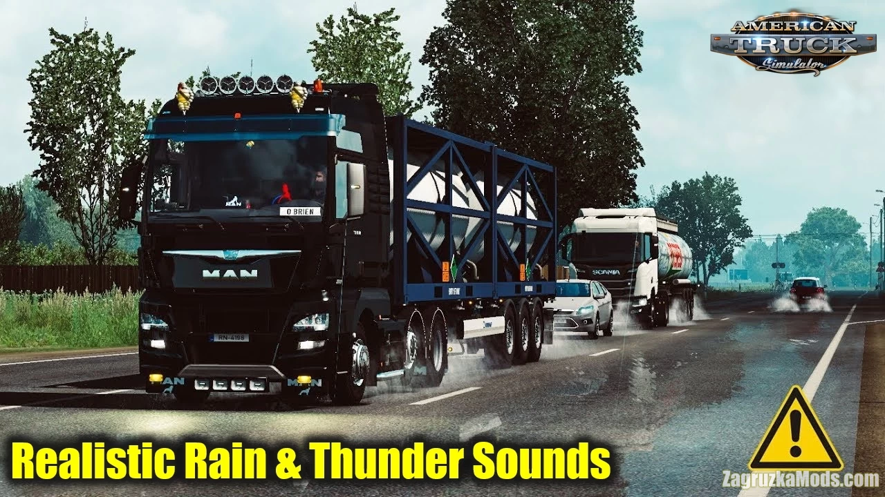 Realistic Rain & Water & Thunder Sounds v6.7 (1.51.x) for ATS