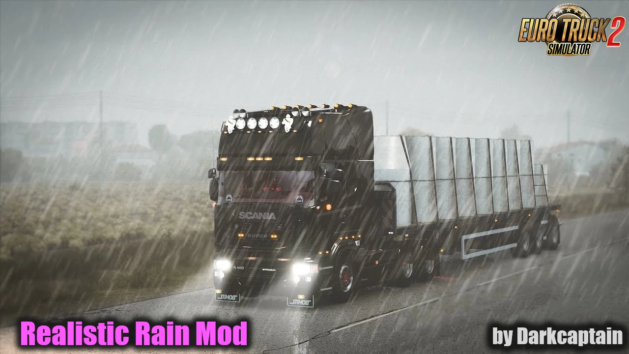 Realistic Rain v4.4 by Darkcaptain (1.46.x) for ATS and ETS2