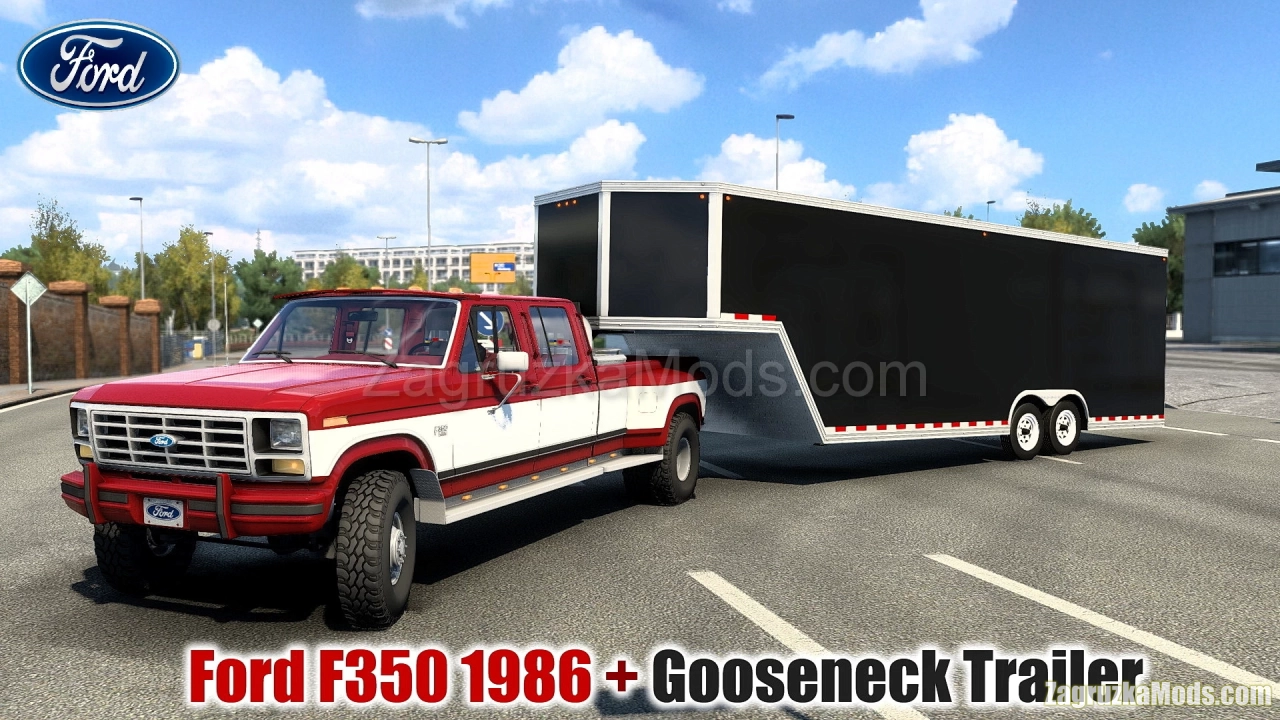 Ford F350 1986 + Trailer v1.2 (1.52.x) for ATS and ETS2