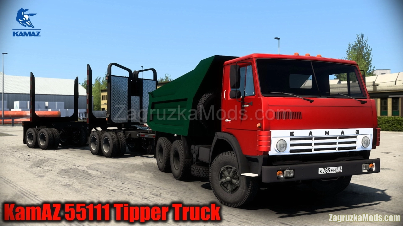 KamAZ 55111 Tipper Truck + Trailers v1.5 (1.52.x) for ETS2