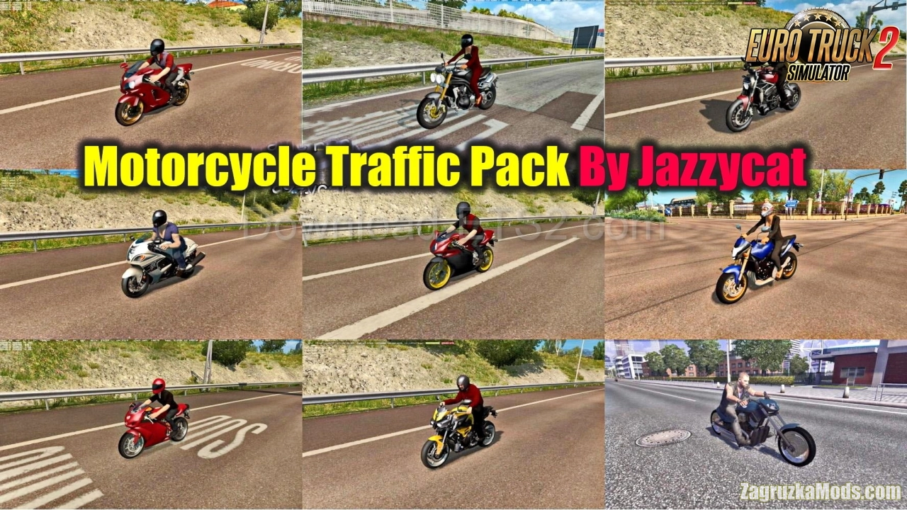 Motorcycle Traffic Pack v6.5.8 By Jazzycat (1.51.x) for ETS2