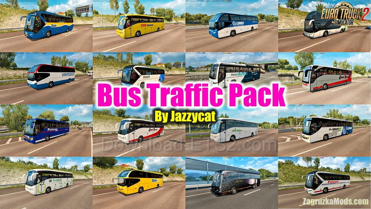 Bus Traffic Pack v15.9 by Jazzycat (1.46.x) for ETS2