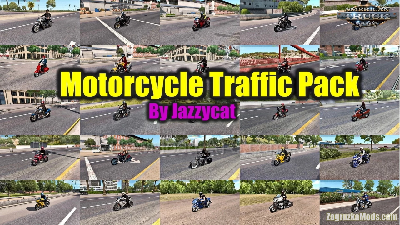 Motorcycle Traffic Pack v6.5.12 by Jazzycat (1.58.x) for ATS