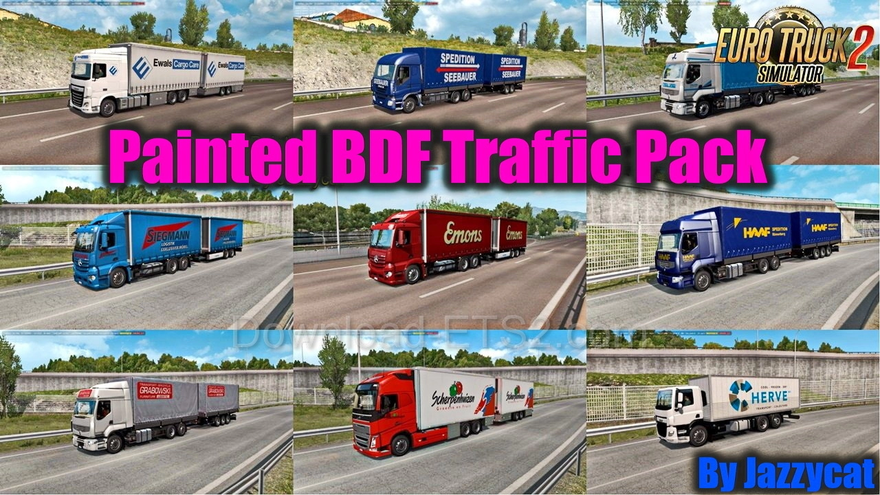Painted BDF Traffic Pack v15.6.8 by Jazzycat (1.55.x) for ETS2